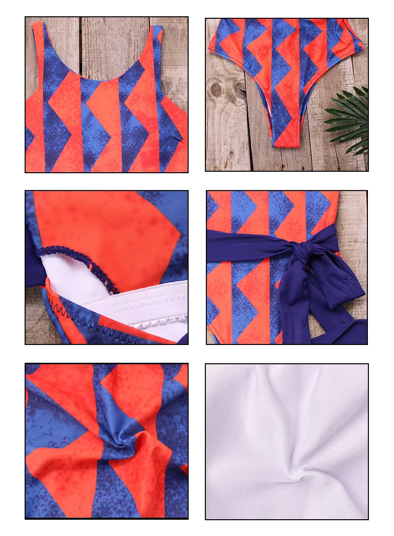 Женский комбинированный купальник сексуальный бандажный бикини с высоким