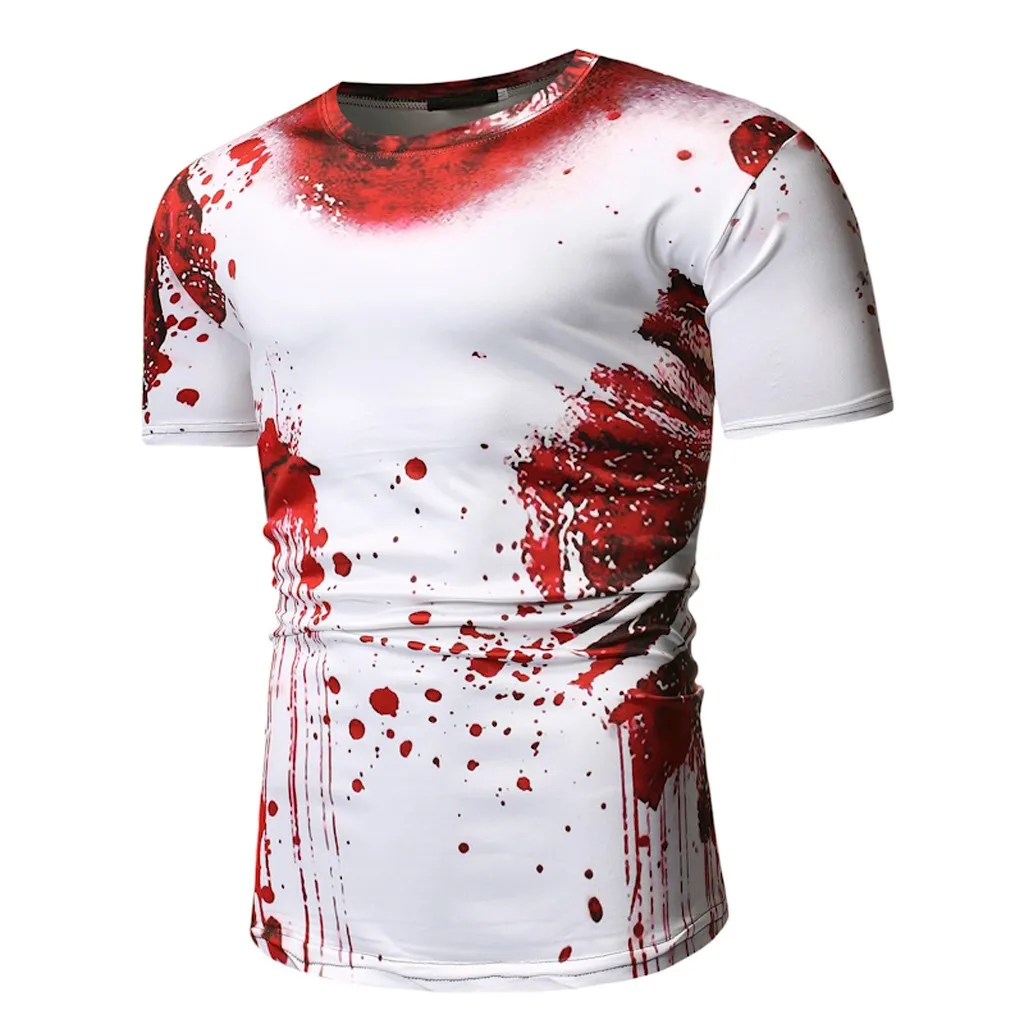 

Мужская летняя рубашка в полоску, с круглым вырезом и принтом