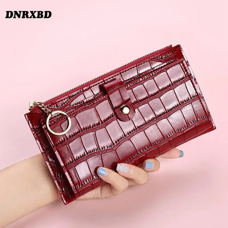 

Women's wallet fashion crocodile print leather Coin Purse Key Chain Zipper Women purses phone Purse New Female Carteira Feminina
