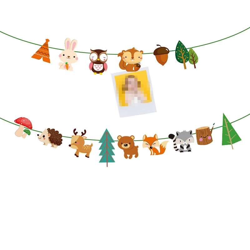 Лесных животных вечерние Декор кекса обертка фигурки жениха и невесты флаг с