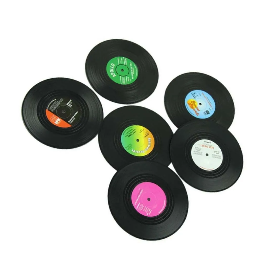 Горячая Распродажа 6 шт. набор коврики спиннинг Ретро виниловый диск подставки