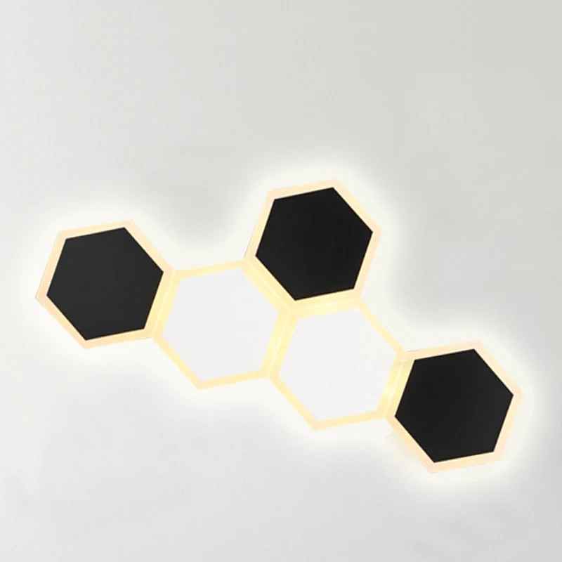 Шестигранный лоскутный настенный светильник для столовой бара спальни ванной