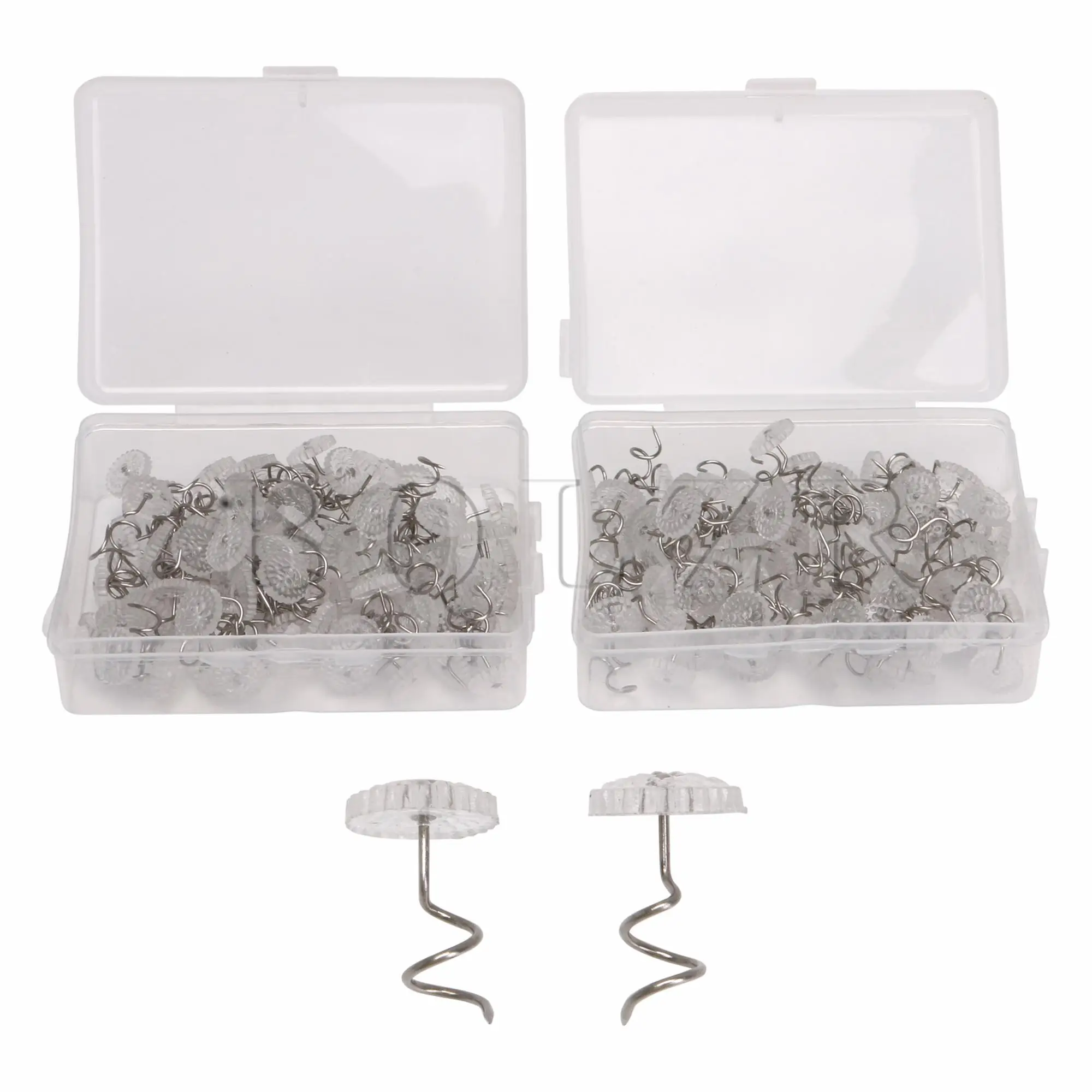 

BQLZR 200PCS Transparent Heads Headliner Twist Pin 10.5mm Dia for Bedskirts