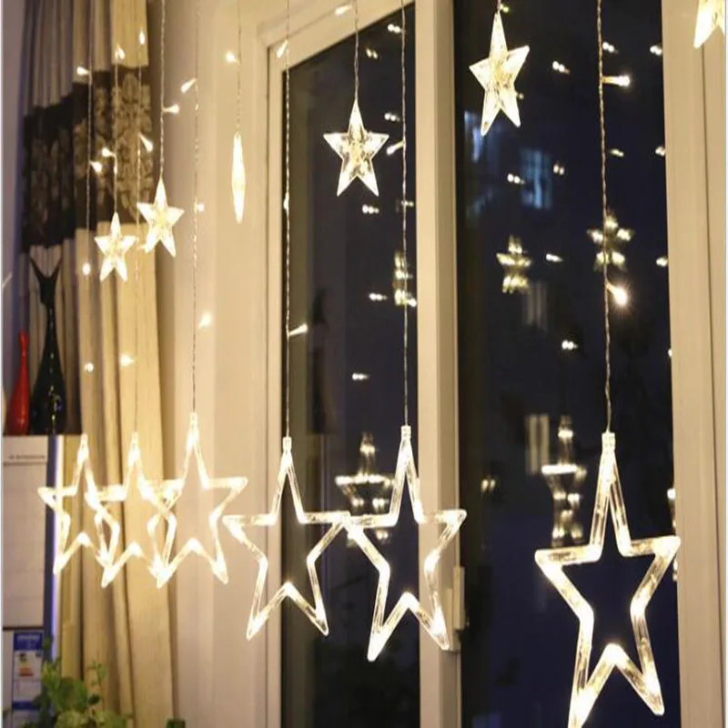 Светодиодный светильник шторы пентаграмма занавески рождественские украшения