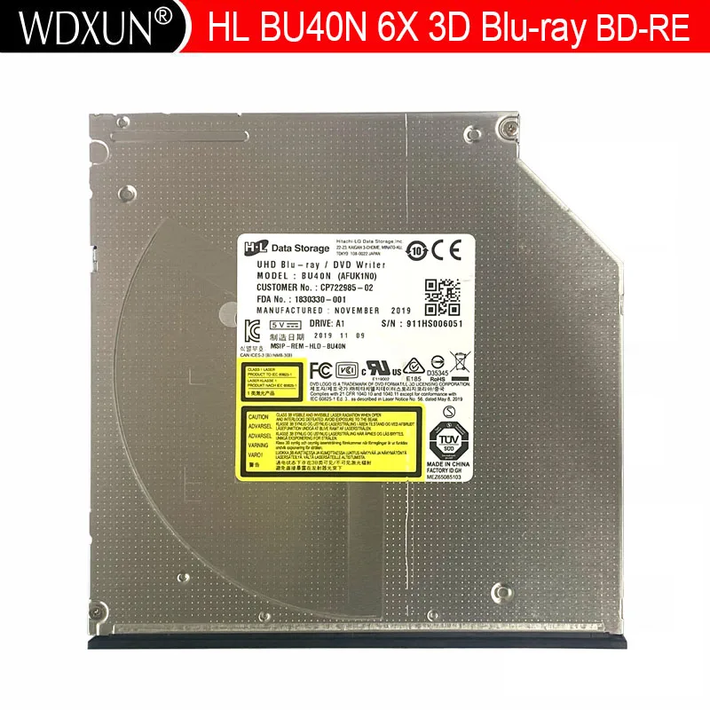 HL BU40N BU50N Laptop 4K Ultra HD UHD 6X 3D Blu-ray Writer BD-RE SL DL TL QL 4X BDXL 100GB 128GB Bluray Burner Slim SATA Drive