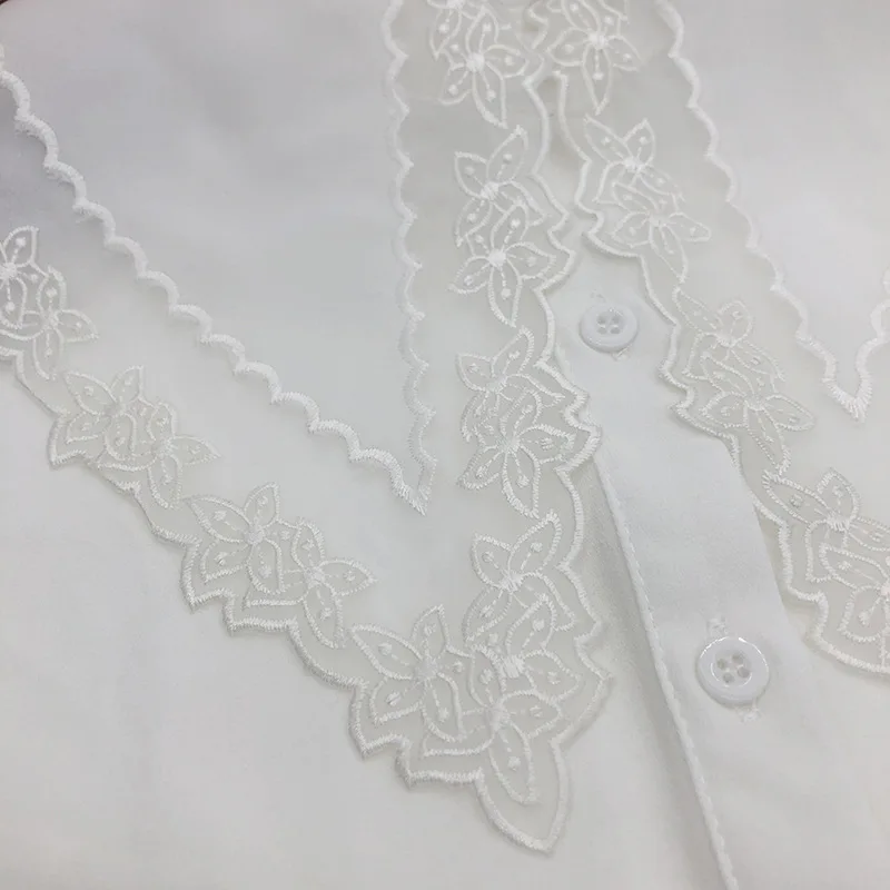

Female Shirt Fake Collars for Women Blouse Sweater Lace Embroidery False Collar Half-Shirt Blouse Tops Detachable Collars