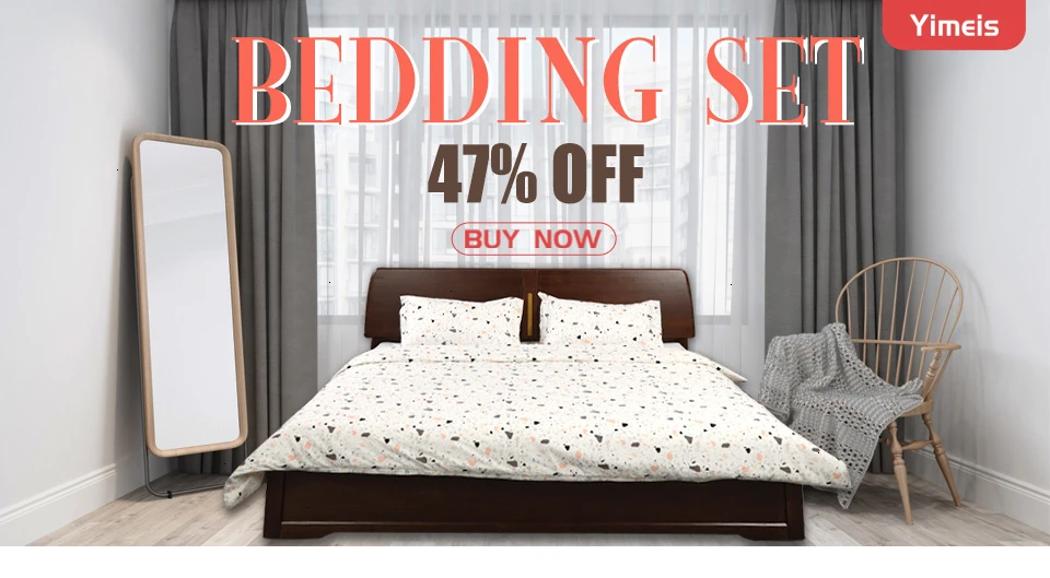 Yimeis Double Bedding Set Lattice Double Bed Linen Printing Full Size Comforter Bedding Sets 45002