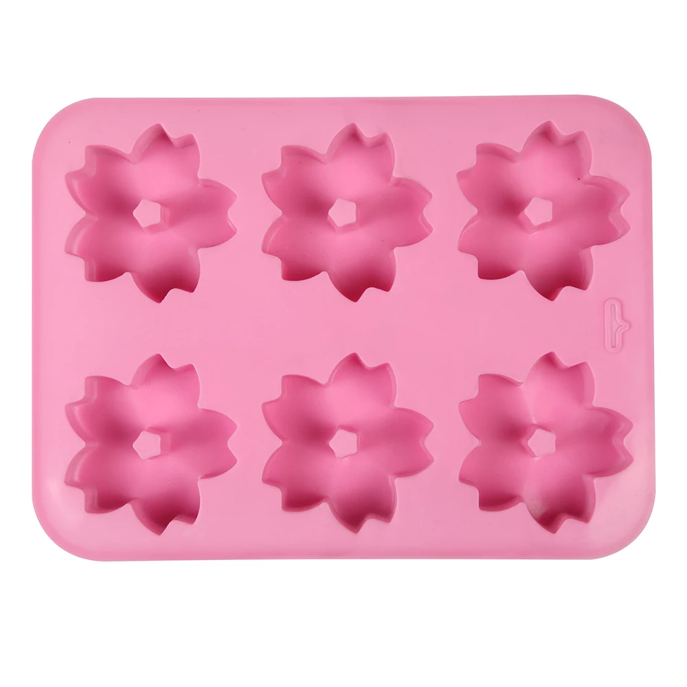 

6 Flowers Silicone Cake Mold Handmade Soap Moluds Six Cherry Blossom Snowflake Jelly 3D DIY Making for Baking Decoration Tools