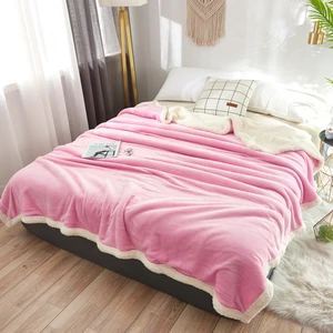 Fashion Couch Microfiber Manta 150/180/230 Blanket Sherpa Fleece Winter Plush Solid Color Thickened 