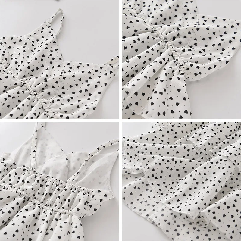 

Girls Casual Dresses 2021 Summer Kids Polka Dot Costumes Baby Girl Tiered Clothes Casual Children Party Suspender Vestidos 2-6Y
