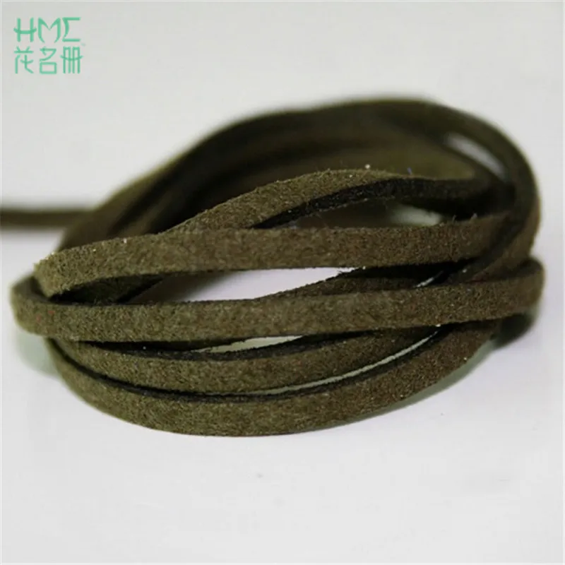 Dark Green Новое поступление 3 мм 1 м/лот 17 цветов плоская Искусственная Замша корейский бархат кожаный шнур DIY для браслета аксессуары для ювелирных изделий - Цвет: Dark Green
