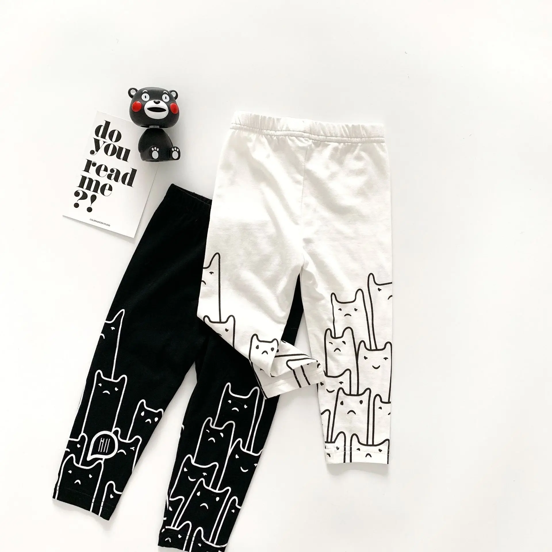 Tonytaobaby весенне летние новые черно белые хлопковые леггинсы двух цветов для