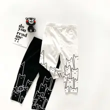 Tonytaobaby весенне летние новые черно белые хлопковые леггинсы двух