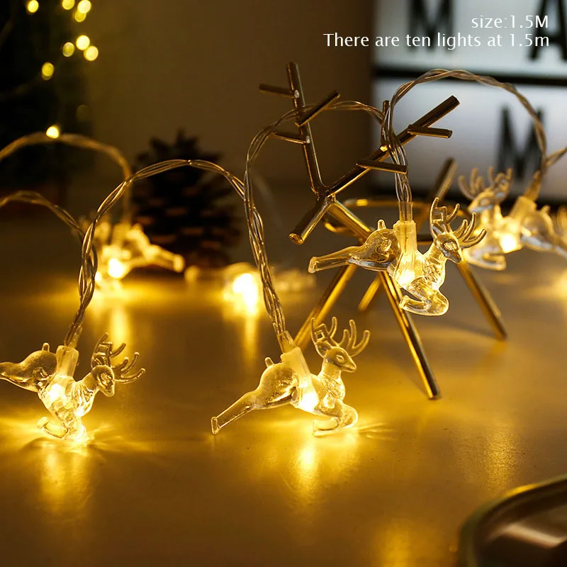 Световая гирлянда в виде лося 1 5 м 10 светодиодов украшения для рождественской