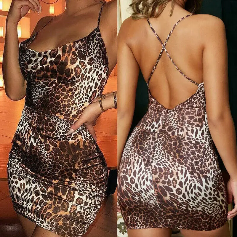 

Women's Bandage Bodycon Sleeveless Evening Party Off Back Club Short Dress