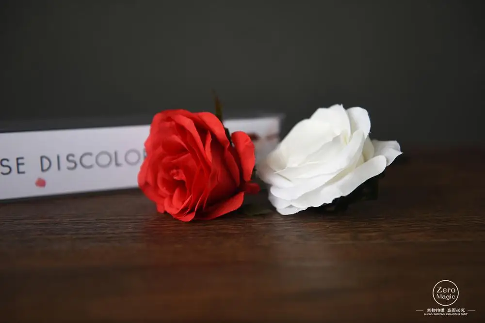 Roses Discoloration (Gimmick Rose and Instruction) Magic Tricks Gimmick Props Fun Stage Magia Change Color Flowers Wedding | Игрушки и