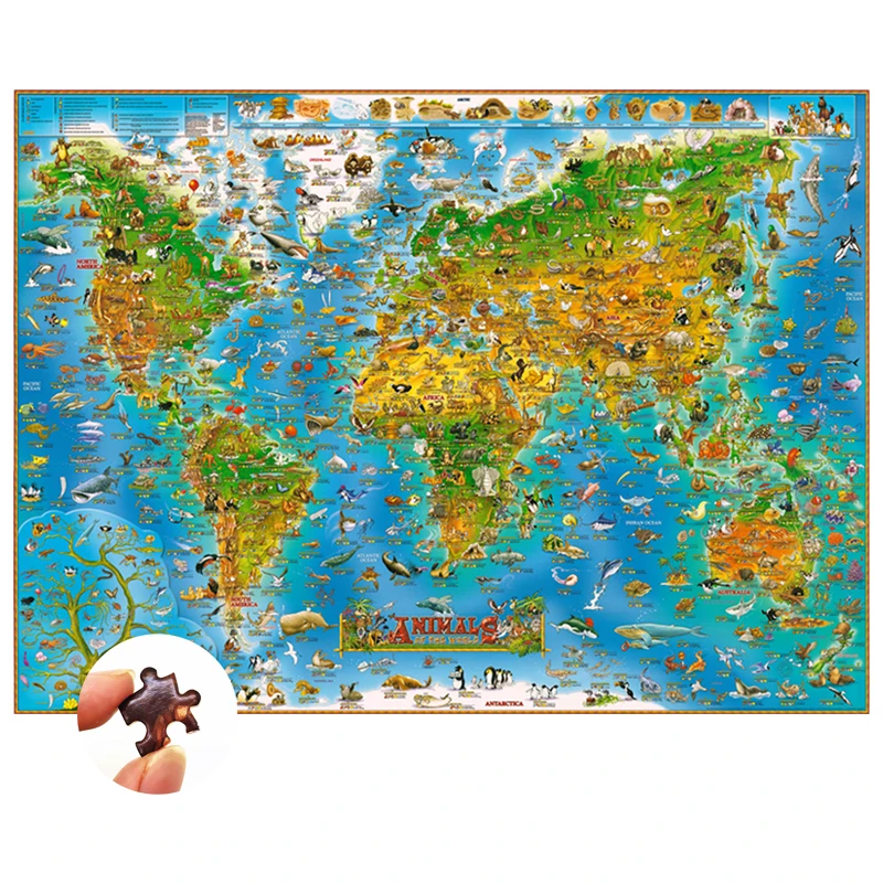 Деревянный пазл 1000 шт. обучающие игрушки для обучения аниме развивающие