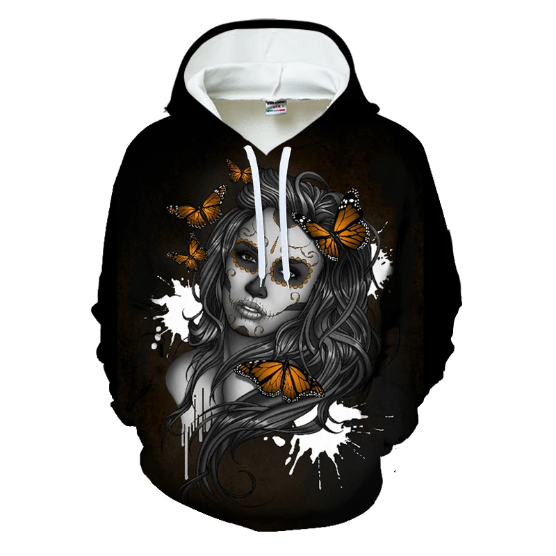 Skull Printed 3D Sweatshirt Men Women Black Design Hoodies Homme Autumn Long Sleeve Tracksuit For Male Hoody Drop Ship