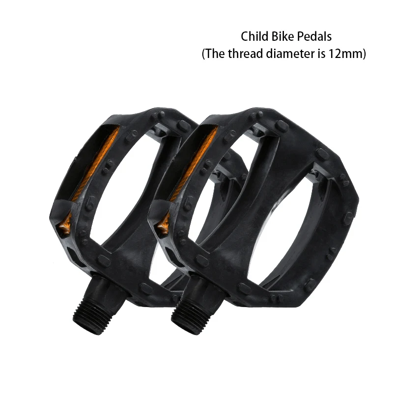 Style A 12mm WEST BIKING, сверхлегкие детские велосипедные педали 12 мм 14 мм, противоскользящие пластиковые педали, Предупреждение ющий отражатель, детские велосипедные педали - Цвет: Style A 12mm
