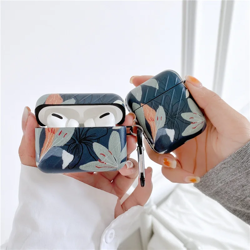 

For Airpods 3 Generation Case,Retro Black Green Flower Case For Airpods Pro/Airpods 1/2/Airpods 3 Case 2021