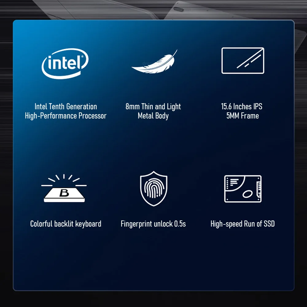 BYONE Intel Celeron 4115 15.6 inch Laptop 8GB RAM 256G 512GB SSD Notebook Windows 10 pro Computer Portable Laptop 1080*1920