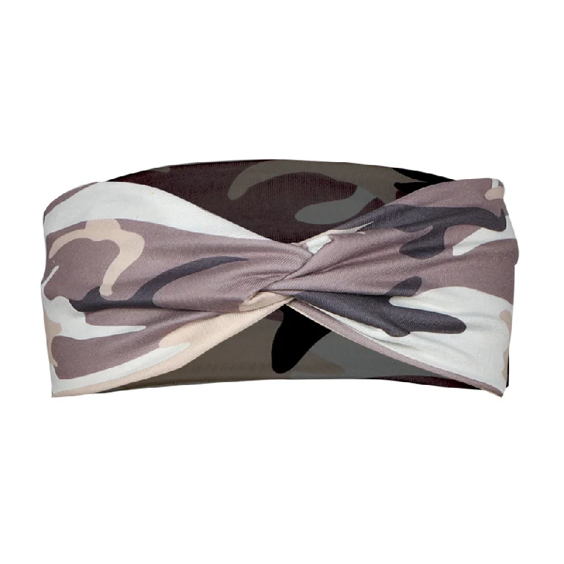 

New headscarf sports yoga sweat-absorbent headband ladies knotted cross-print camouflage hair lead headband hair accessories