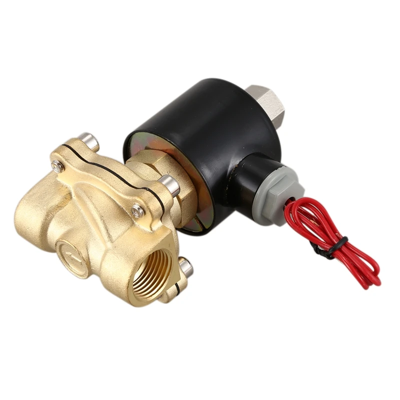 Нормально открытый N/O латунный Электрический электромагнитный клапан 220V Пневматический клапан для воды, нефти, газа
