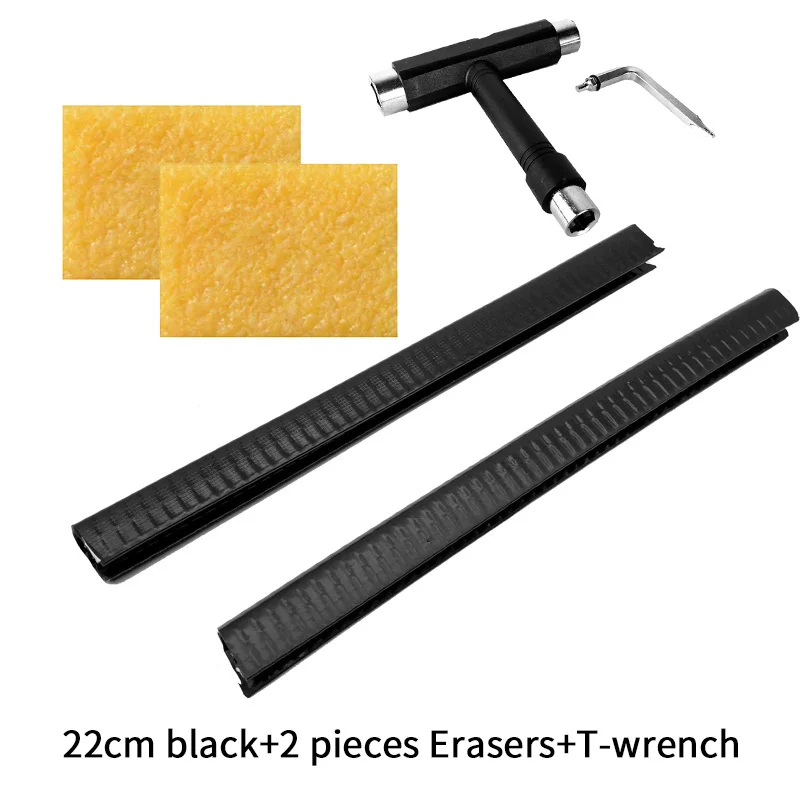 22cm black 2Eraser T 2 шт доска для Лонгборда защита для носа для ластик "скейтборд" резиновый скейтборд защита чистая - Цвет: 22cm black 2Eraser T