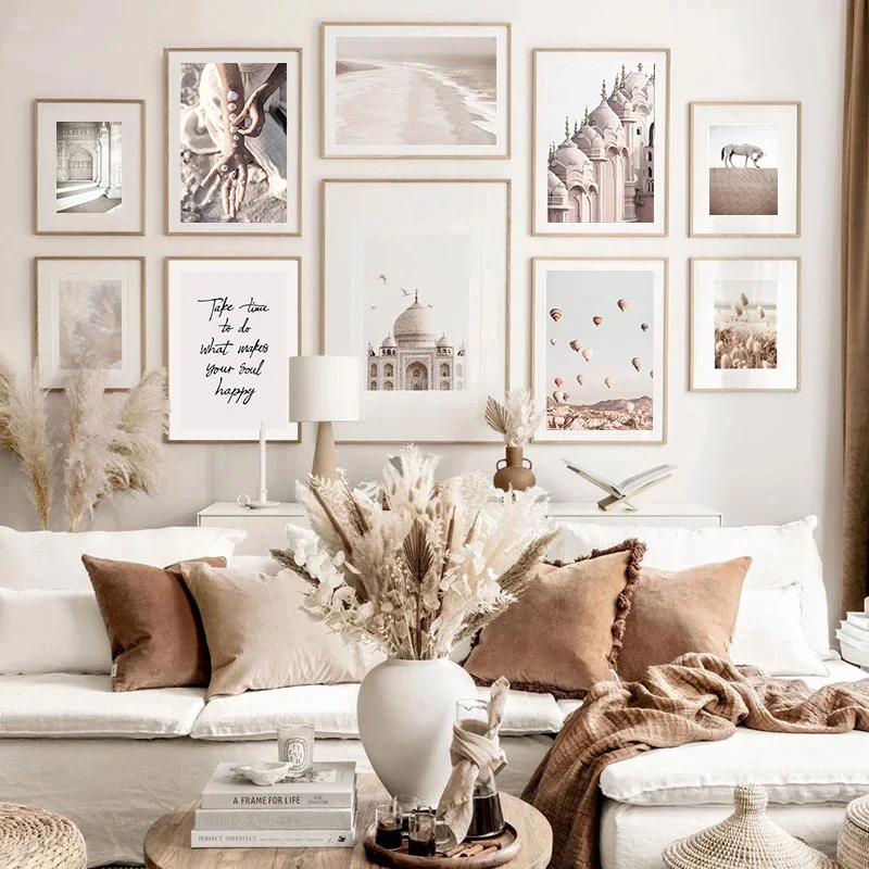 Настенный плакат с изображением мечети из Индии и храма пейзаж настенная