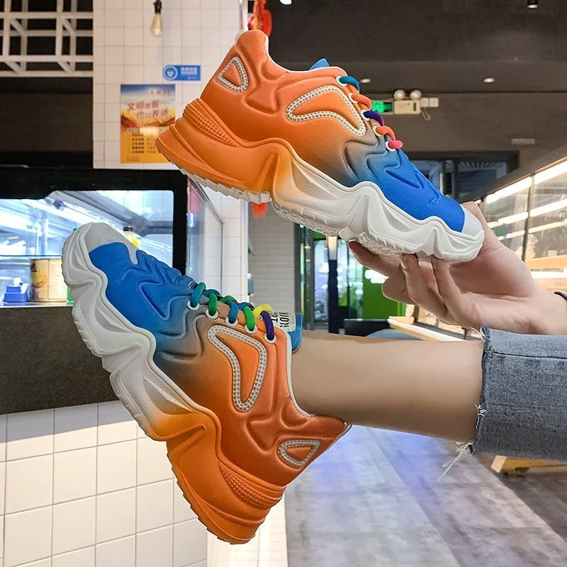 

2021 New Color Women Sneakers Fashion Lace-Up All-match Comfortable Vulcanize Shoes Spring Autumn Platform Shoes Casual Shoes
