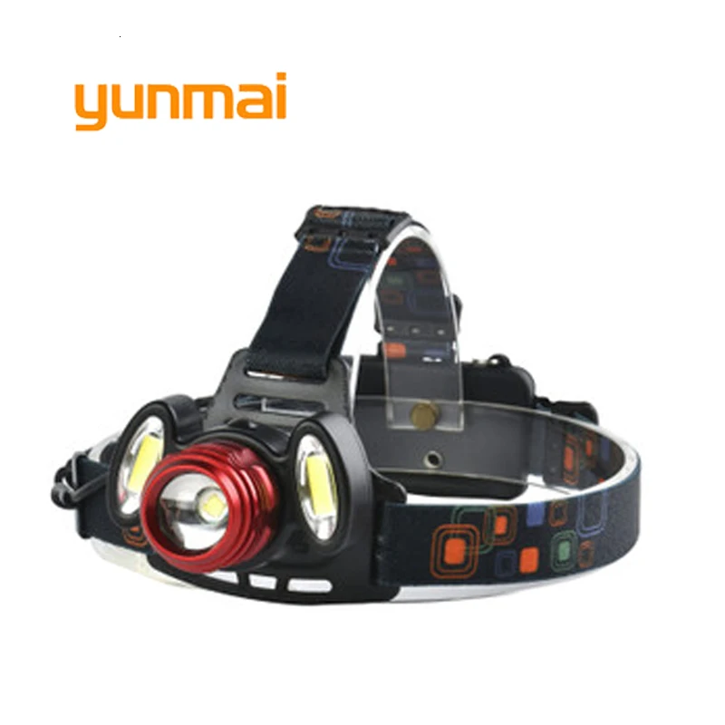Yunmai Мощный светодиодный налобный фонарь с USB 7000 люмен Новый xml t6 + 2 COB батареей 18650