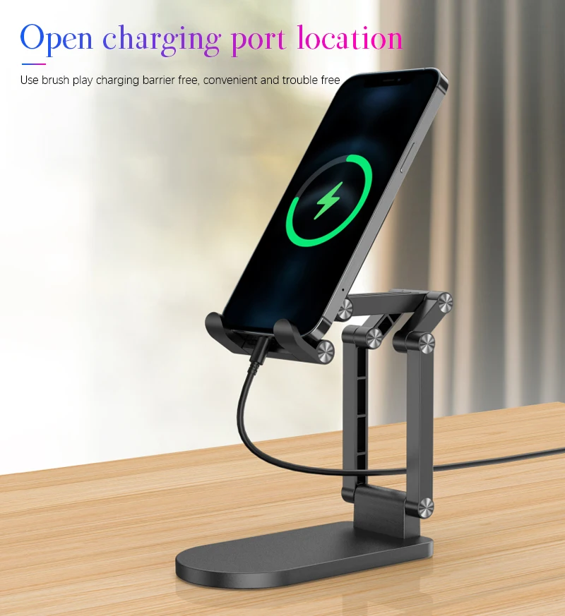 

Foldable Desktop Mobible Phone Holder For IPhone 13 12 IPad Samsung S20 Universal Lazy Phone Stand Height/Angle Adjustable