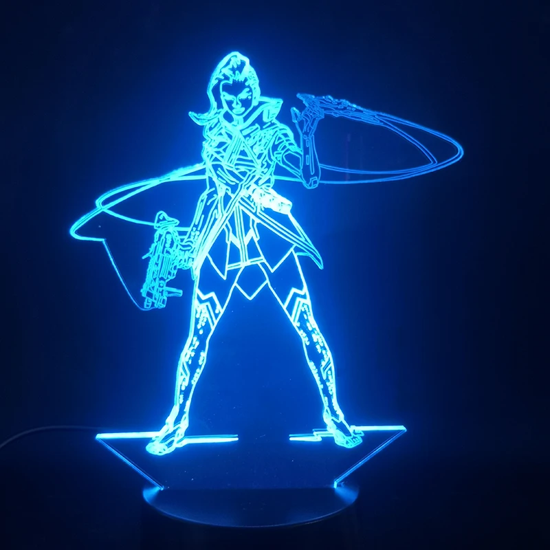 3d лампа игровая Overwatch Hero Sombra многоцветная Лампа на батарейках с дистанционным