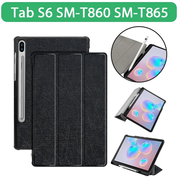 SM T865 JGWBC BK Чехол для samsung galaxy Tab S6 SM-T860 SM-T865 чехол для samsung galaxy 10,5 S5E SM-T725 T720 со слотом для ручки - Цвет: SM T865 JGWBC BK