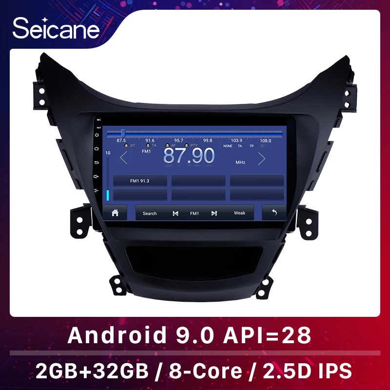 

Seicane 9 дюймов Автомобильный мультимедийный плеер Android 9,0 Автомобильный видео GPS навигатор для 2011 2012 2013 Hyundai Elantra