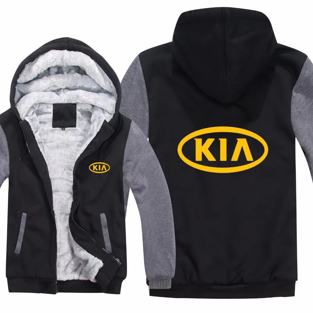 Толстовки KIA с капюшоном куртка зимний пуловер для мужчин унисекс утепленная