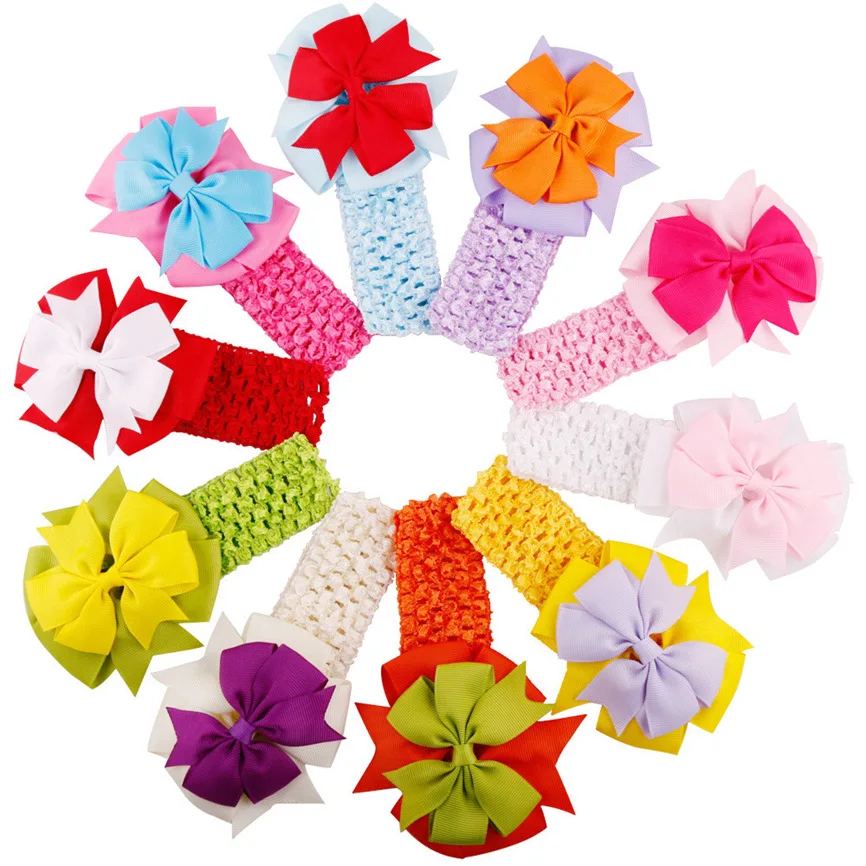 Повязка на голову для маленьких девочек повязка с бантом новорожденных