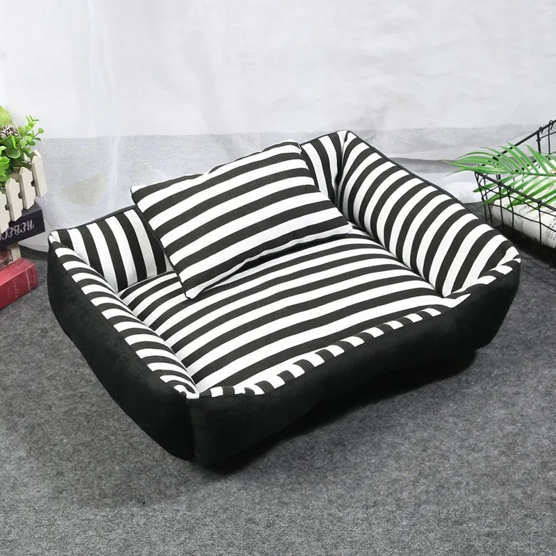 Лидер продаж диван для собак прямоугольная кровать Полосатое гнездо щенка