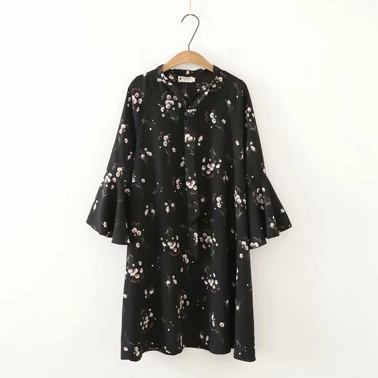 Женское шифоновое платье с цветочным принтом и рукавом 3/4|Женские платья| |