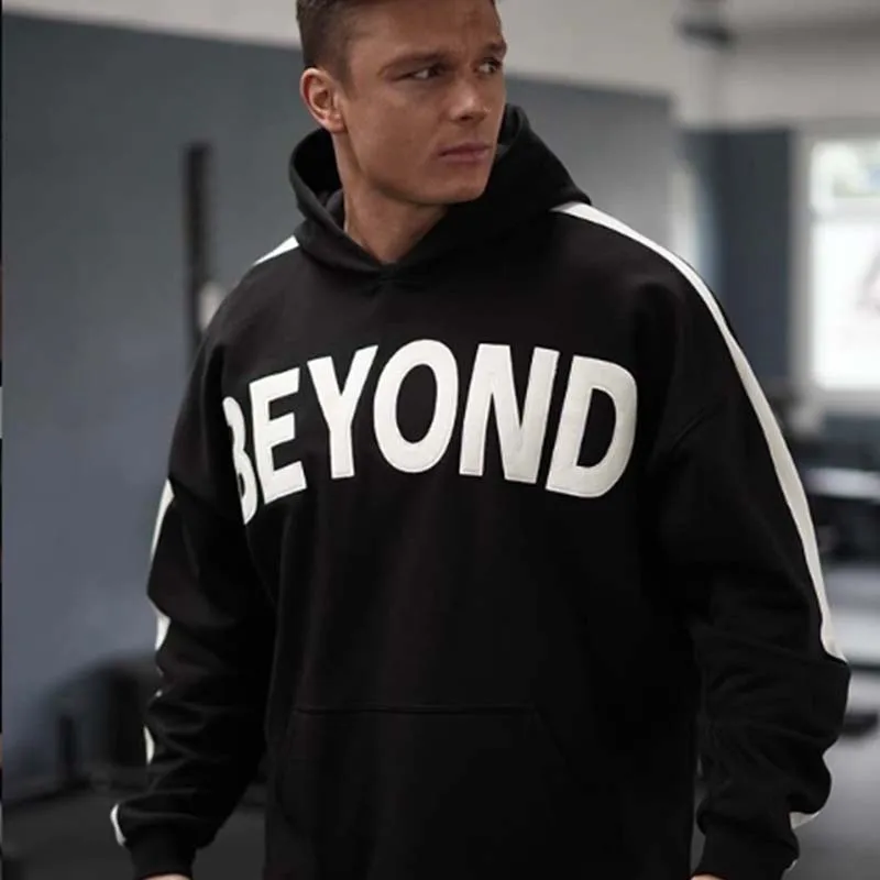 

Warm hoodies for fall and winter Bodybuilding Letters Fitness Men Gyms Hooded Sportswear Long sleeve Shirt Hoodie Musculation