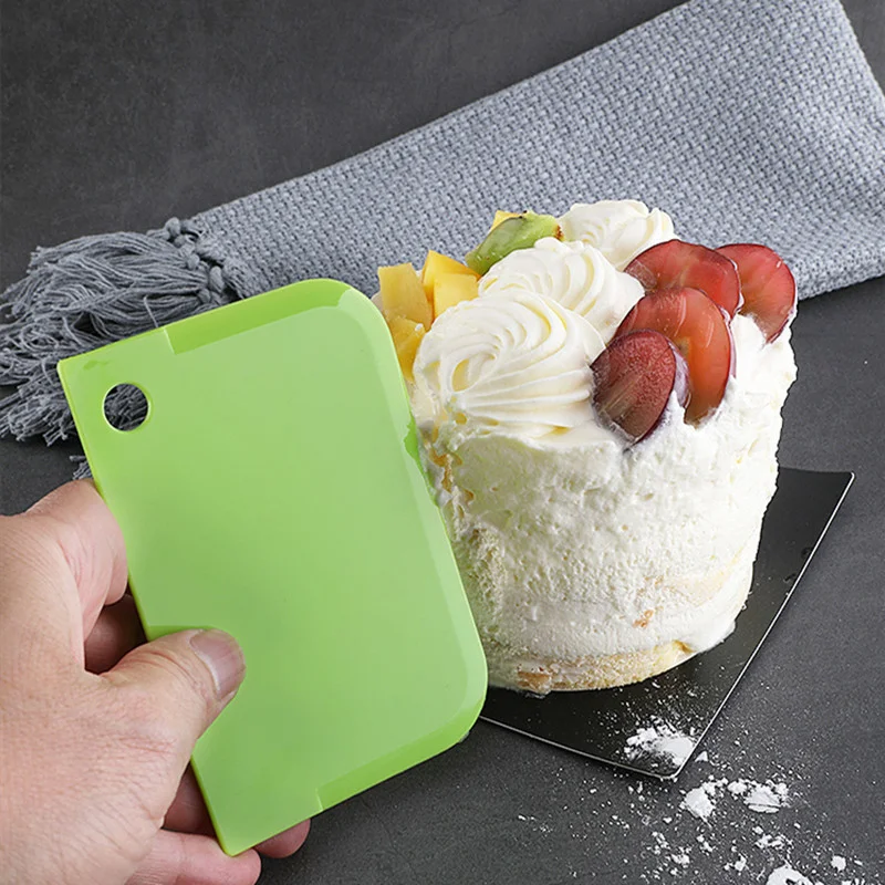 Портативный 3 шт./компл. пластиковый скребок для торта инструменты украшения