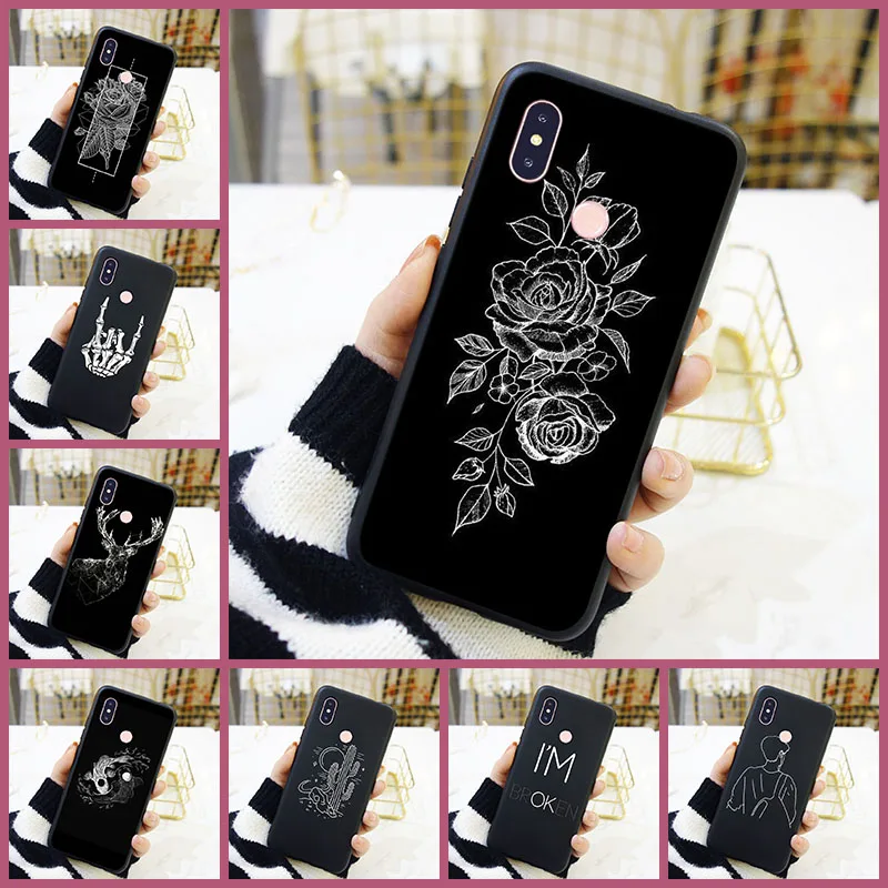 Задняя крышка для Xiaomi Mi 5 5C 5S 5X 6 6X Plus 8 SE Flower Cactus Мягкий силиконовый чехол телефона MI