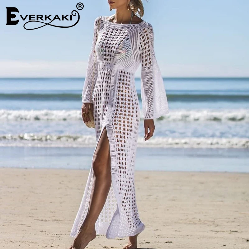Everkaki Boho выдалбливают Сплошное Длинное платье женский комбинезон для