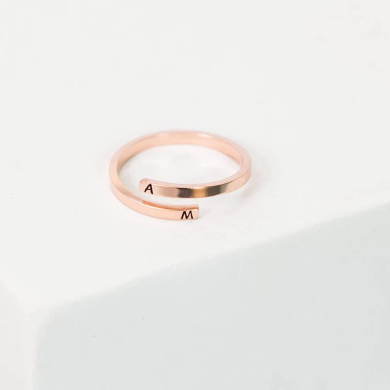 Заказное Оригинальное кольцо, персонализированное кольцо с буквами, Anillos Mujer, золотое, серебряное, регулируемое, изысканное имя, кольца для женщин, девушек, BFF ювелирные изделия