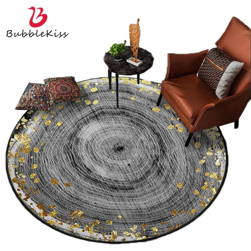 

Bubble Kiss Round Carpets For Living Room Modern Abstract Art Annual Ring Bedroom Area Rugs Home Decoration Children Room Carpet