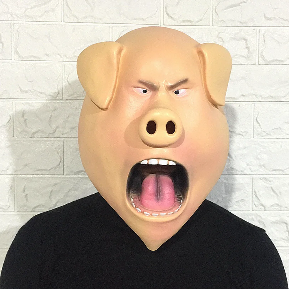 Латексная Маска Angry pig вечерние карнавальные костюмы унисекс на Хэллоуин смешной