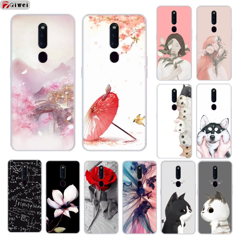 Чехол для Oppo F11 Pro милый мягкий силиконовый чехол с узором на заднюю панель из ТПУ