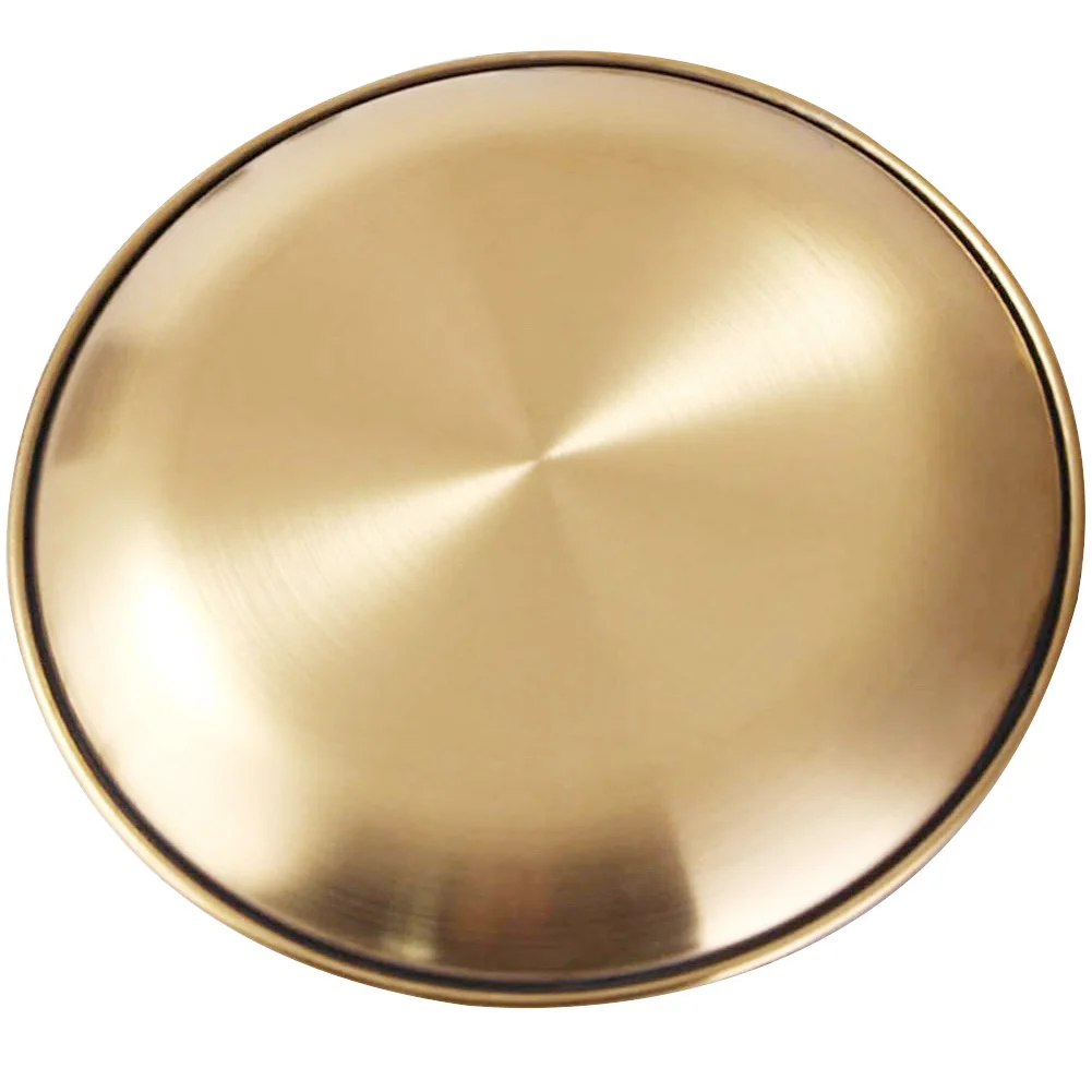 Золотой лоток для хранения из нержавеющей стали роскошная металлическая круглая