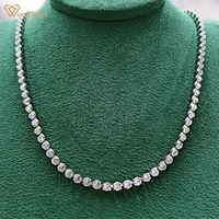 wong rain 100 925 sterling silver created moissanite gemstone simple unisex basic full diamond necklace fine jewelry wholesale