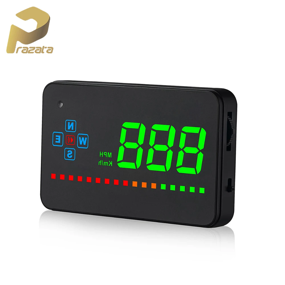 ПРАЗАТА ХУД GPS Цифровой автомобильный дисплей скорости Head Up Display Auto HUD Ветровое стекло Проектор Электронные системы предупреждения Hudup.